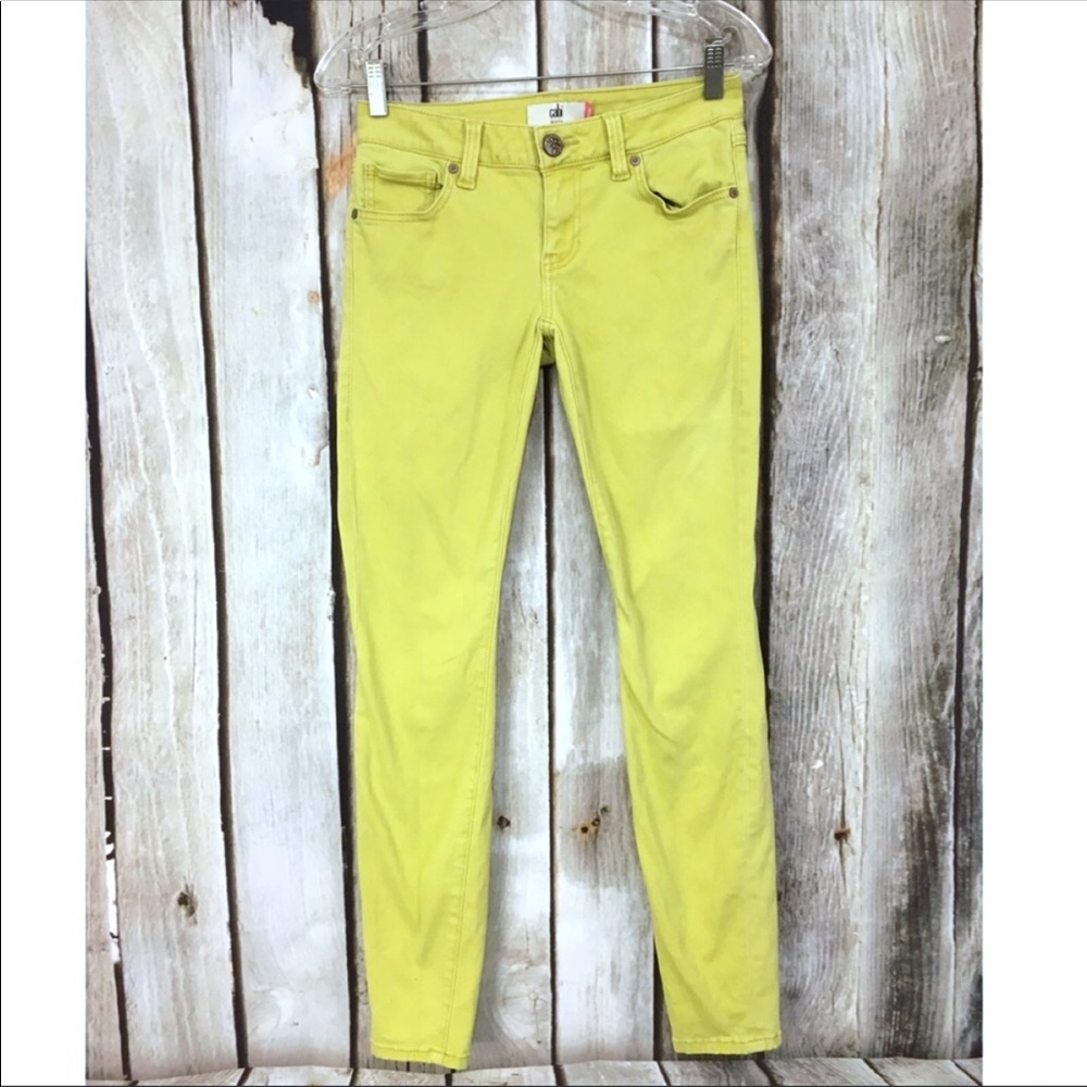CAbi Yellow Citron Skinny Jeans #5084